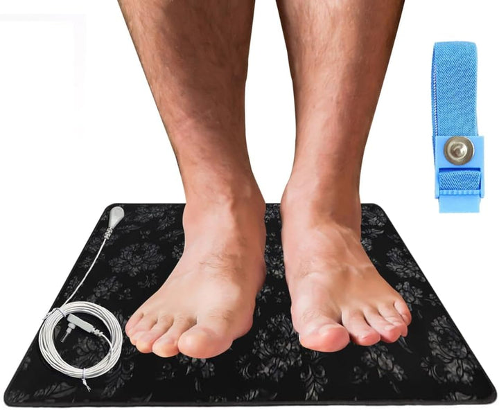 Grounding Mat for Sleeping with Testing Pen, Grounding Pad Upgraded Material and Pattern for Health Improvement, Pain,Stress, Inflammation Relief, Grounding Mat for Foot, Bed