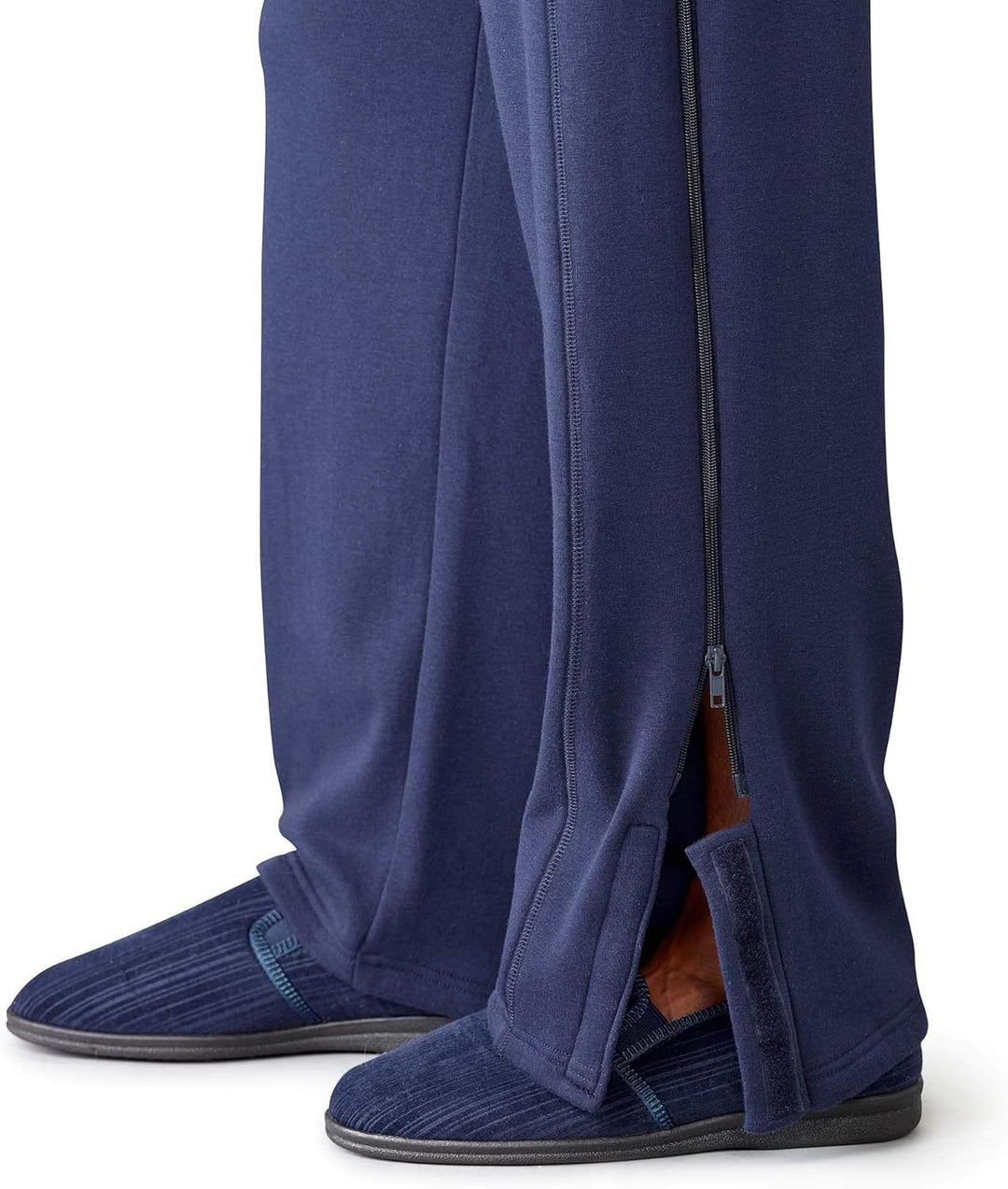 Men'S Adaptive Tearaway Pants with Pockets Side Zip - Navy MED