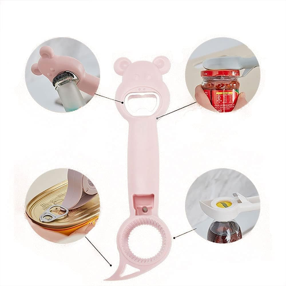 4-in-1 Multifunction Bottle Opener – Easy Grip, Pink | For Disabled, Elderly & Everyday Use | Selected by P4TC