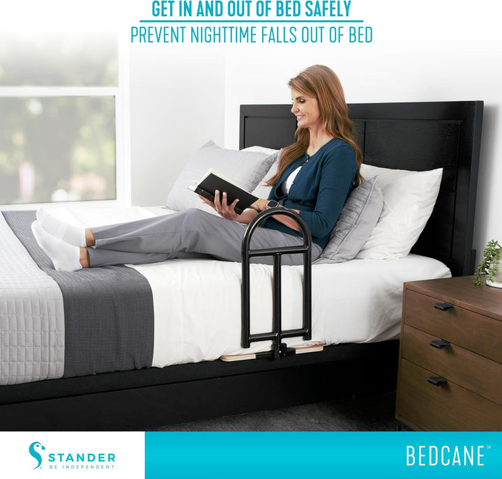 P4TC BedCane – Adult Bed Rail & Stand Assist Handle with Organizer Pouch | Bedside Safety Support for Elderly & Disabled | ASTM Certified