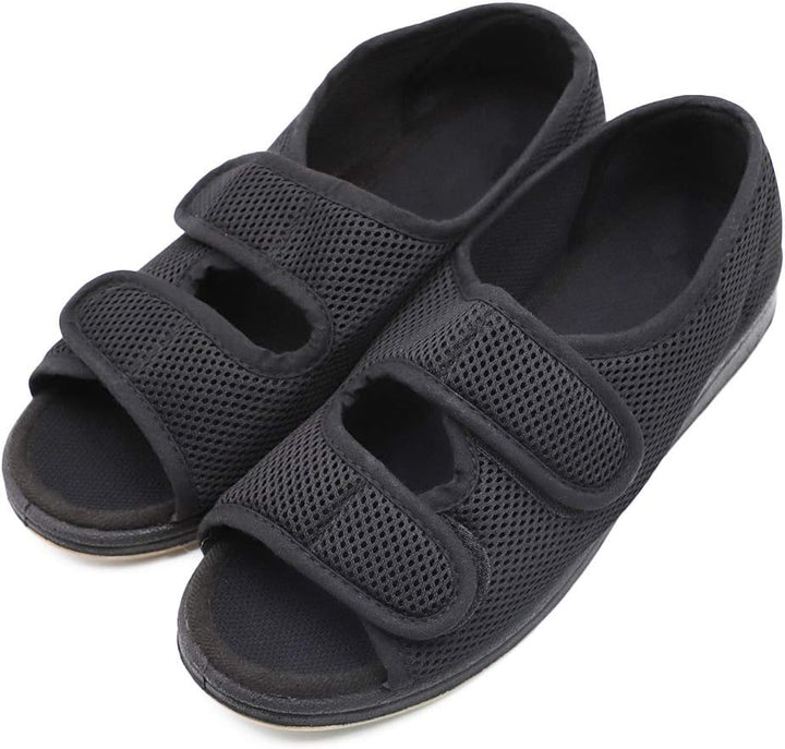 Woman Diabetic Shoes, Extra Wide Width Open Toe Sandals, Adjustable Arthritis Edema Slippers for Elderly Women