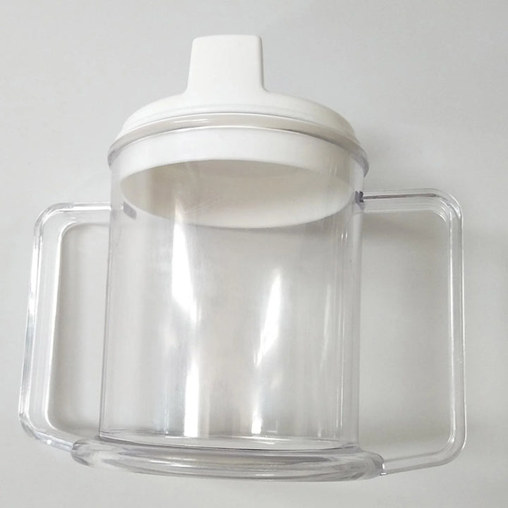 P4TC Dual-Handle Clear Sippy Cup – 10 oz Spill-Resistant Drinking Mug for Elderly, Disabled, Children & Patients

