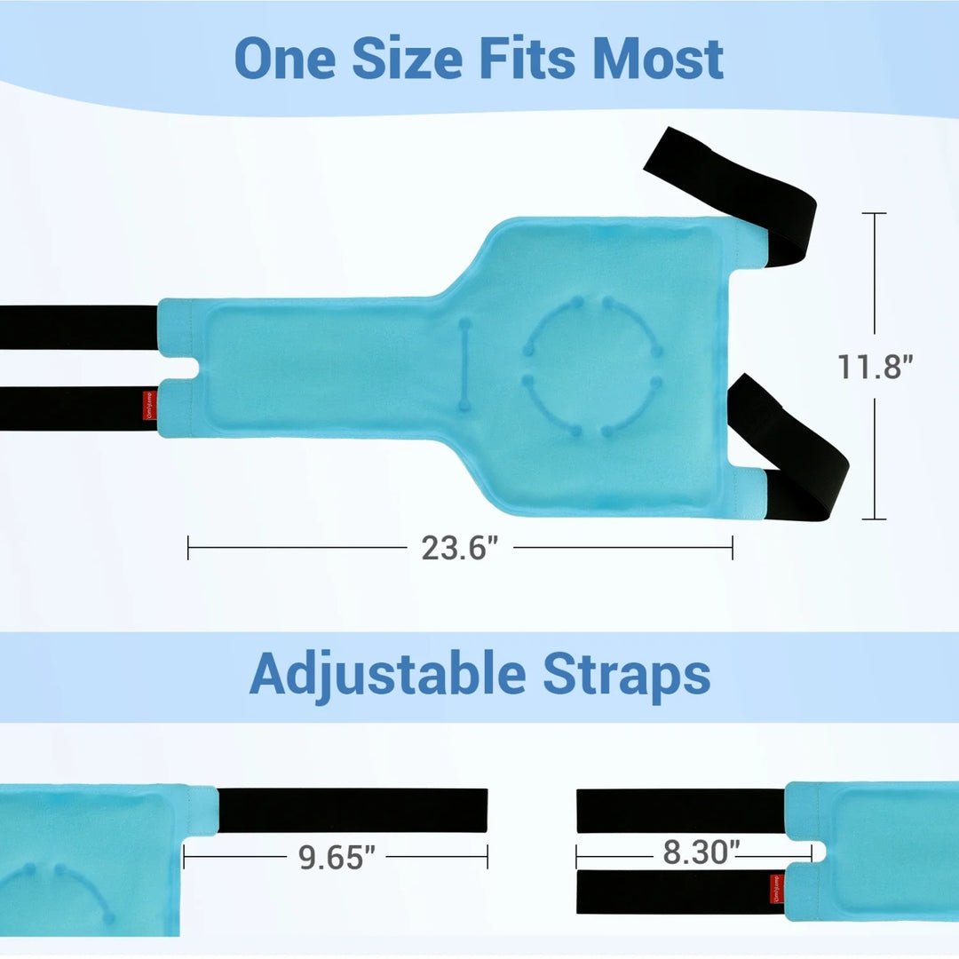 P4TC – Large Reusable Knee Ice Pack | Cold Therapy Wrap for Pain Relief, Swelling & Injuries
