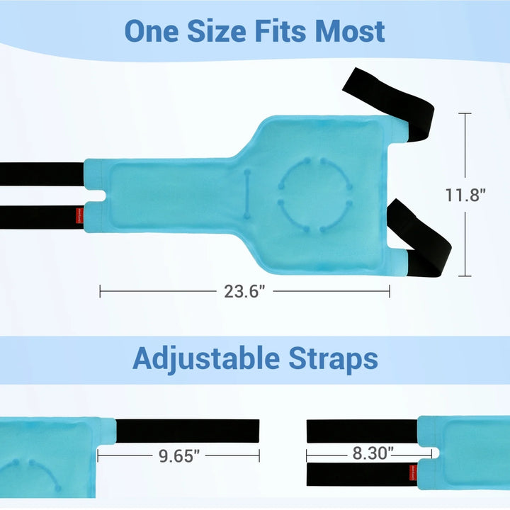 P4TC – Large Reusable Knee Ice Pack | Cold Therapy Wrap for Pain Relief, Swelling & Injuries