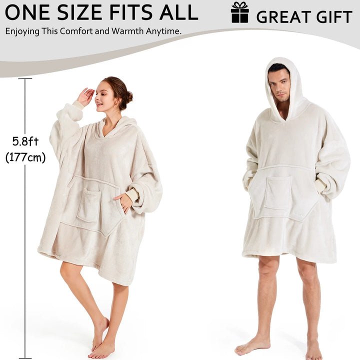 Wearable Blanket Hoodie, Oversized Blanket Hoodie Sweatshirt for Adults Women Men