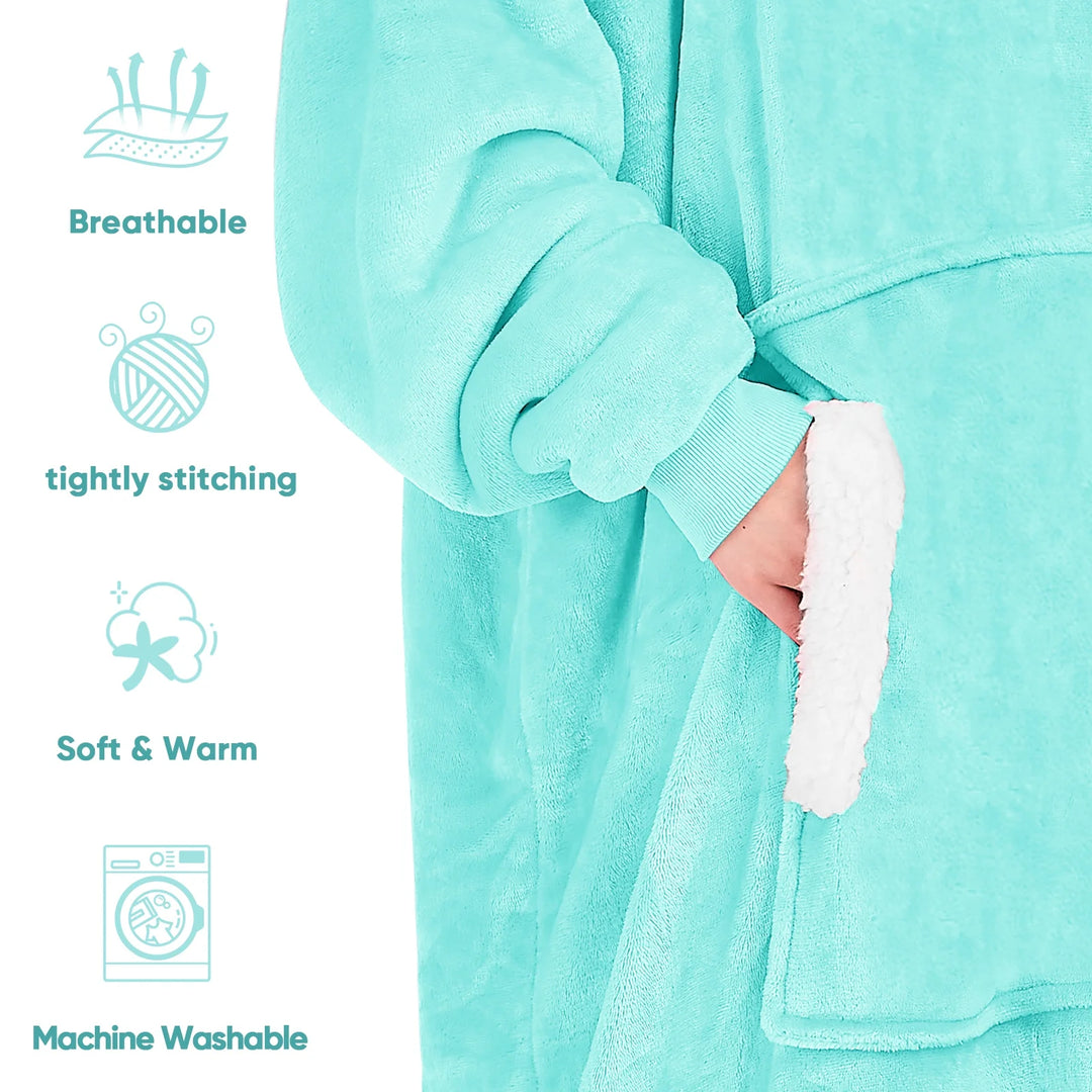 P4TC – Wearable Blanket Hoodie | Flannel Sherpa Fleece for Adults, Women & Men