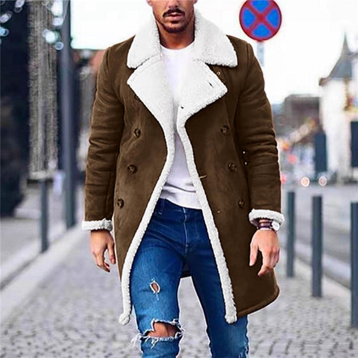 Men'S Corduroy Sherpa Motorcycle Jackets Fleece Lined Shawl Collar Thicken Trucker Winter Lab Coat Outwears