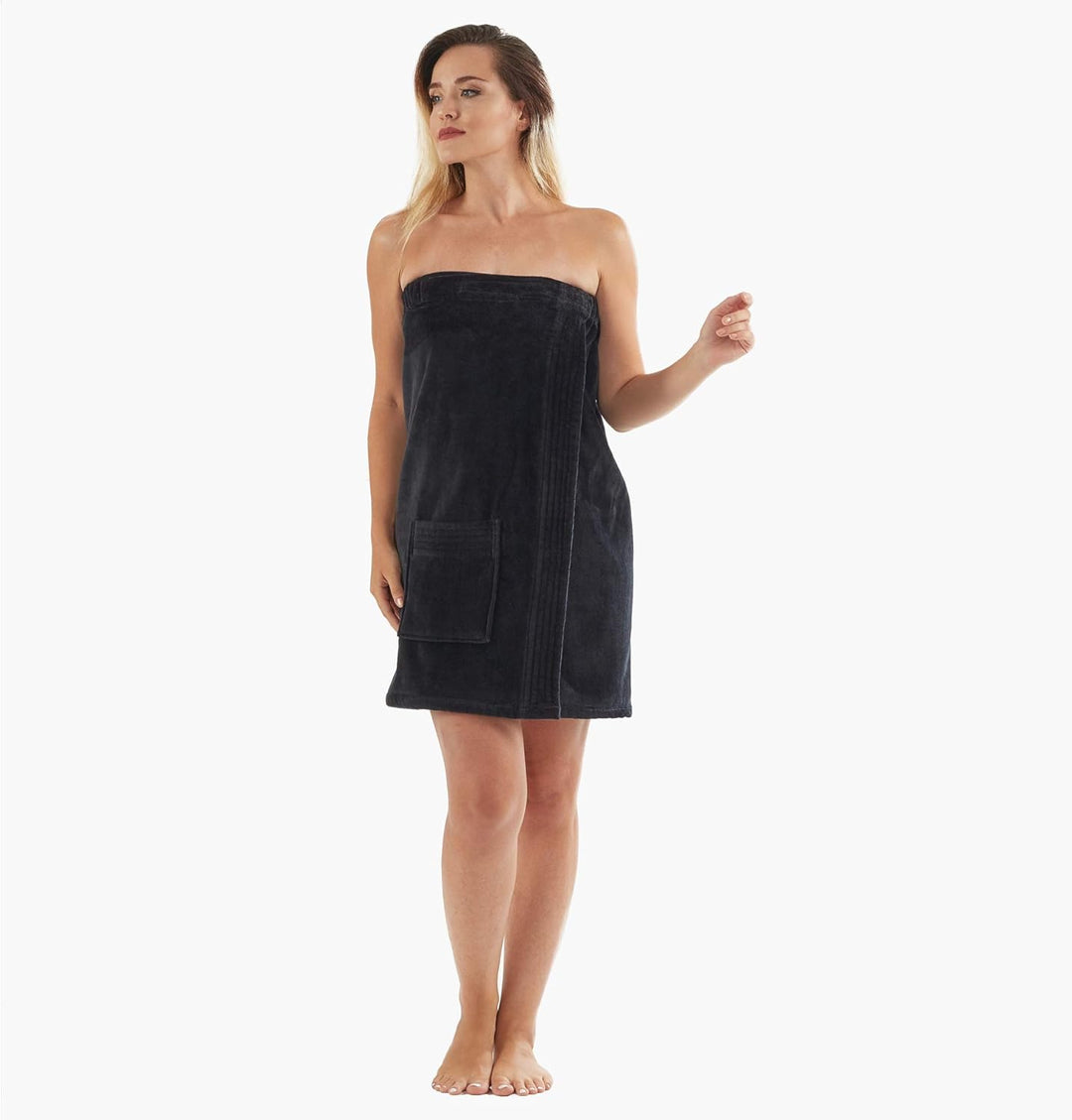 Organic Cotton Women Wrap Towel – Adjustable Skirt Wrap - Dual Sided – Loop Terry – Terry Velour