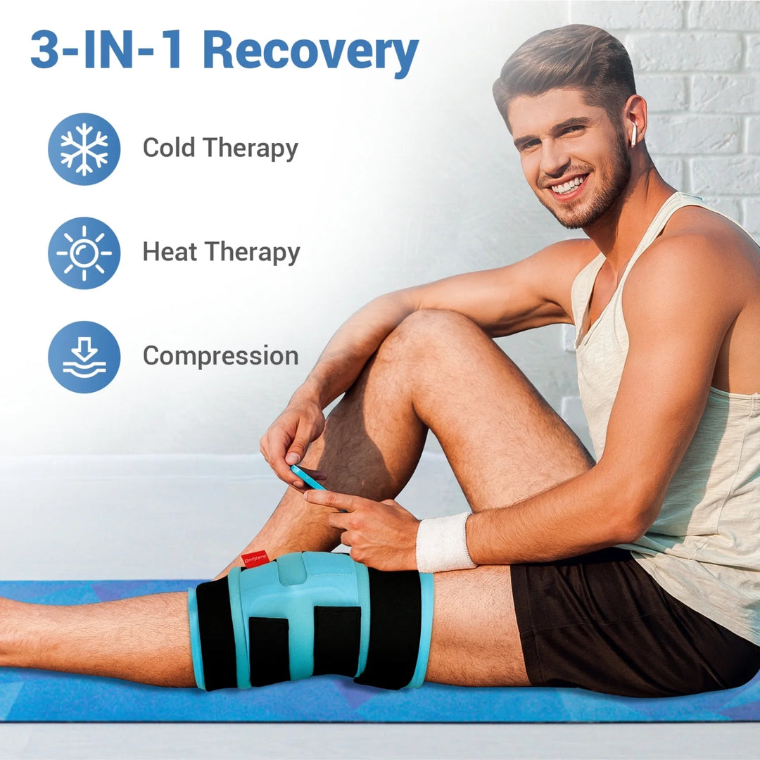 P4TC – Large Reusable Knee Ice Pack | Cold Therapy Wrap for Pain Relief, Swelling & Injuries