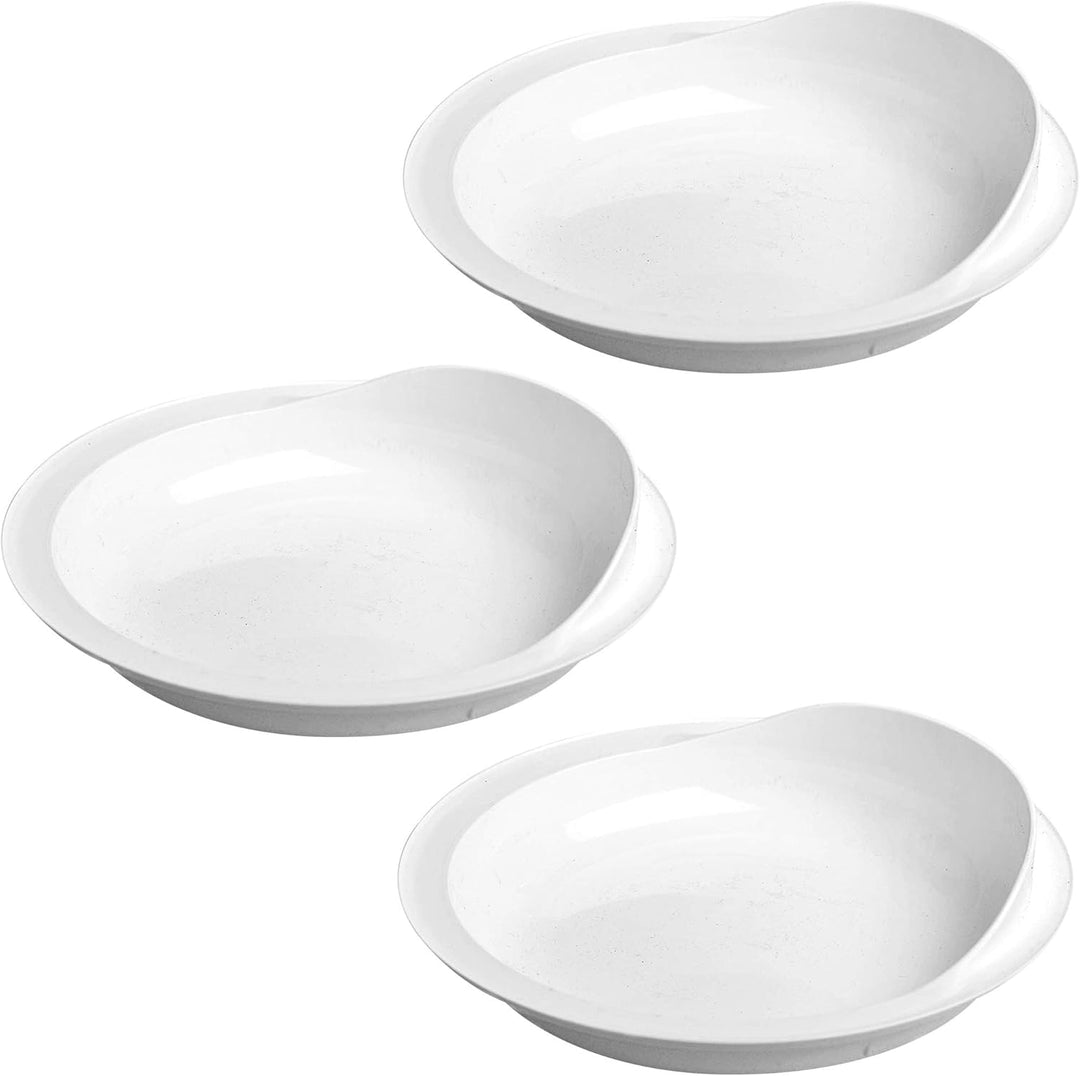 9" Scoop Plate High-Low Adaptive Bowl - 3 Pack - Dish for Disabled, Handicapped, and Elderly Adults with Special Needs from Parkinsons, Dementia, Stroke or Tremors - PSC 996