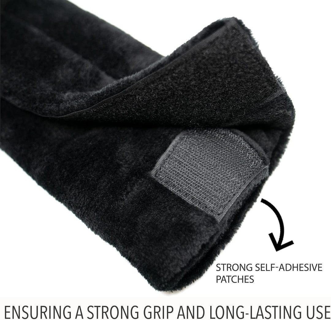 Wheelchair Armrest Pads for Sore Relief - Comfortable Self-Adhesive Foam Cushion Padding for Long-Lasting Use - Padded Wheelchair Arm Rest Covers Suitable for Wheelchairs & Crutches (Black)