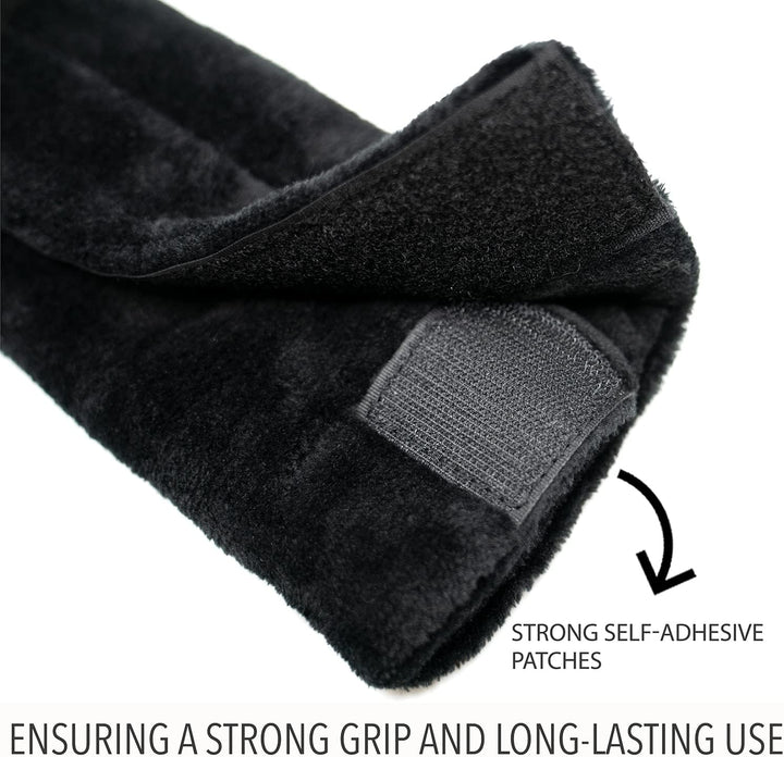 Wheelchair Armrest Pads for Sore Relief - Comfortable Self-Adhesive Foam Cushion Padding for Long-Lasting Use - Padded Wheelchair Arm Rest Covers Suitable for Wheelchairs & Crutches (Black)