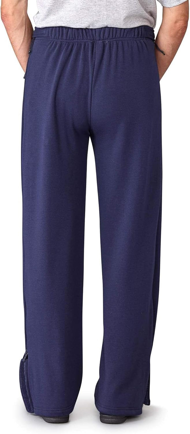 Men'S Adaptive Tearaway Pants with Pockets Side Zip - Navy MED