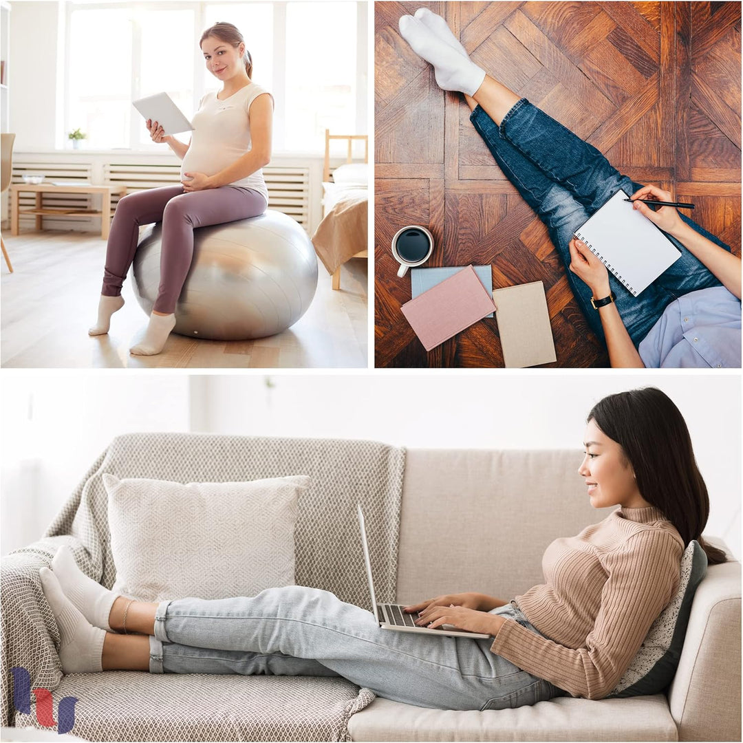 Women'S Cotton Diabetic Ankle Socks, Wide, Loose & Stretchy, Seamless Toe & Non Binding Top, Semi Cushion, 3 Pairs