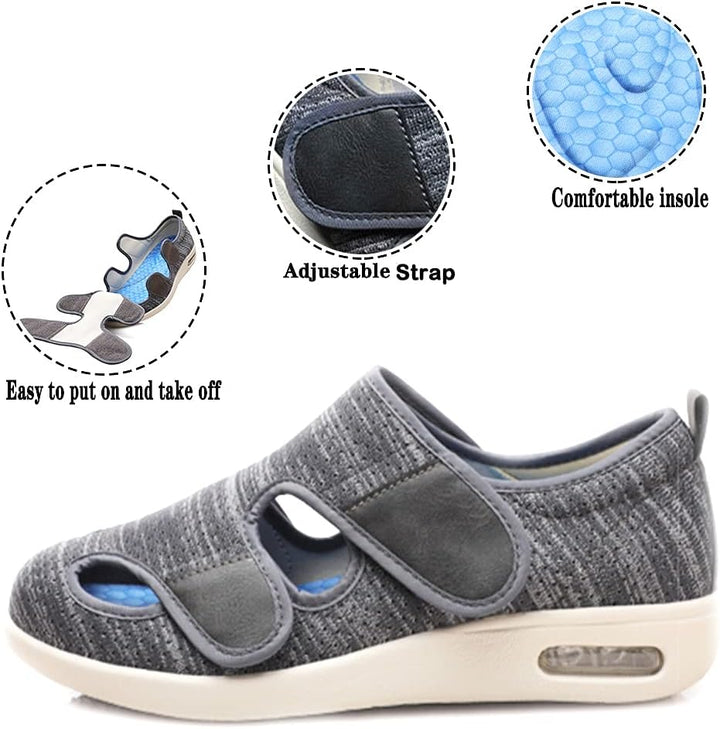 Women'S Diabetic Shoe Walking Shoes Extra Wide Widths Adjustable Sneakers for Elderly Edema Swollen Feet