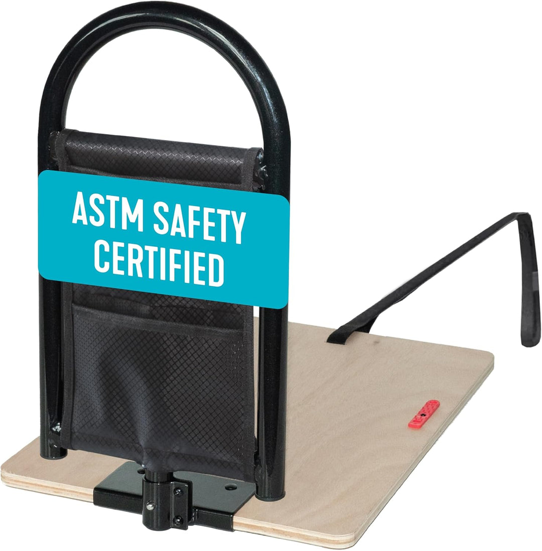 P4TC BedCane – Adult Bed Rail & Stand Assist Handle with Organizer Pouch | Bedside Safety Support for Elderly & Disabled | ASTM Certified