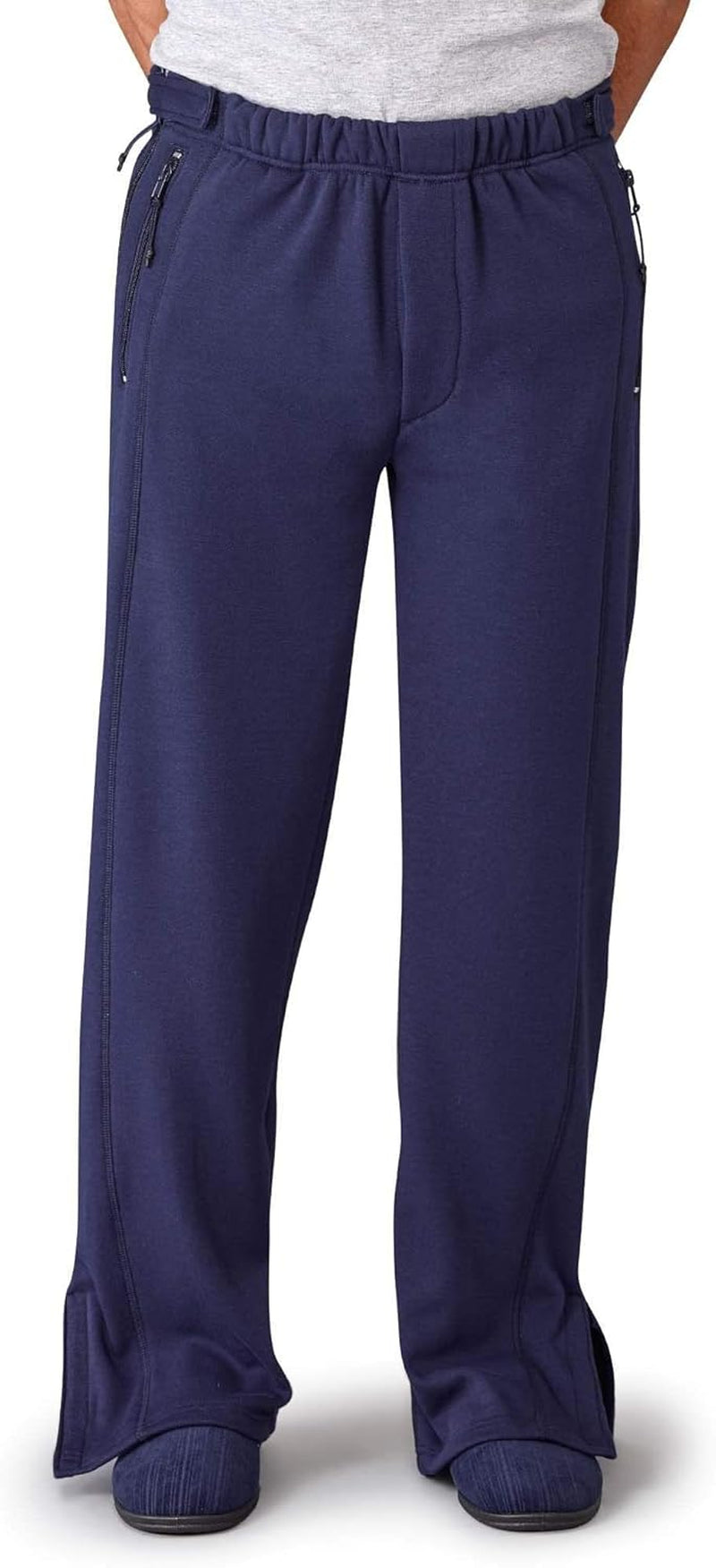 Men'S Adaptive Tearaway Pants with Pockets Side Zip - Navy MED