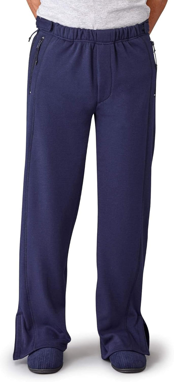 Men'S Adaptive Tearaway Pants with Pockets Side Zip - Navy MED