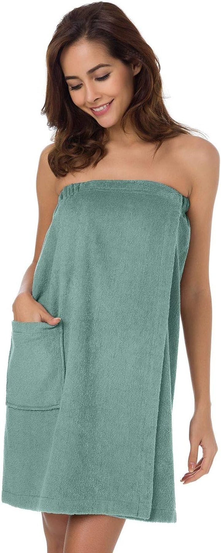 Bath Shower Wrap for Women Body Towel Wraps Spa Gym Pool Travel Bath Towels with Adjustable Closure & Pockets