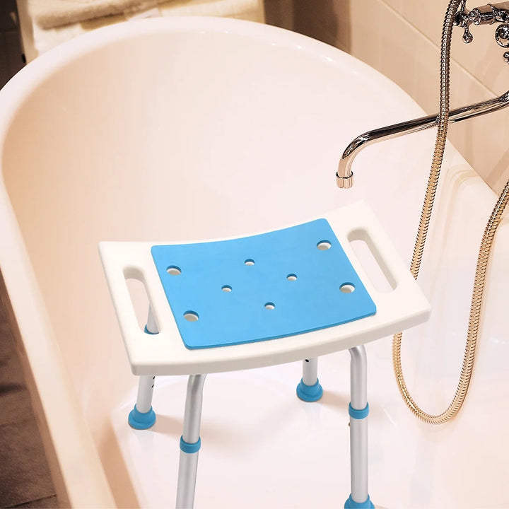 Health Line Shower Chair Stool Seat, Adjustable Padded Bench for Seniors, Elderly, Disabled 350Lbs