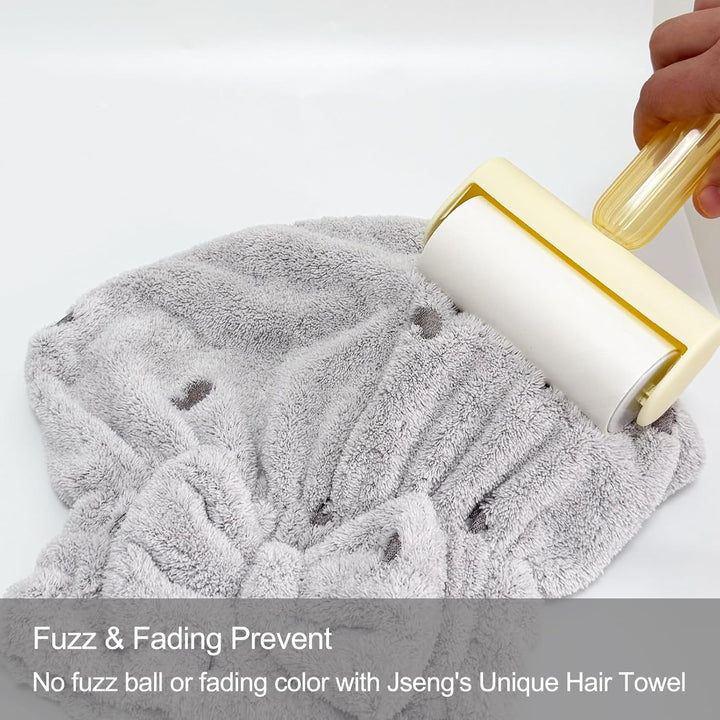 3Packs Microfiber Hair Towel for Women - Quick-Drying, Super Absorbent Hair Wrap with Bow Design, Soft Hair Towel Turban for Curly Long Wet Hair