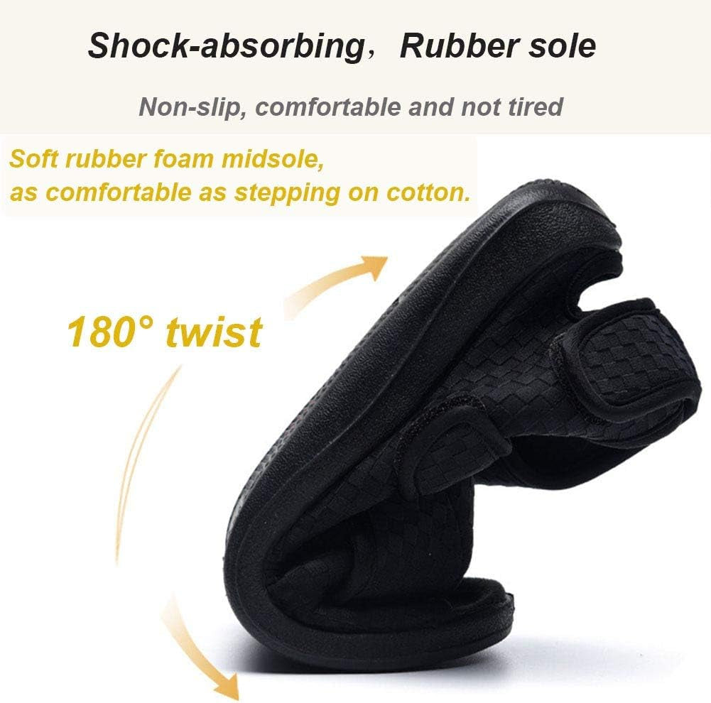 Extra Wide Open Toe Diabetic Sandals for Men, Adjustable Width Edema Shoes, Comfortable Men Slippers for Elderly Swollen Feet