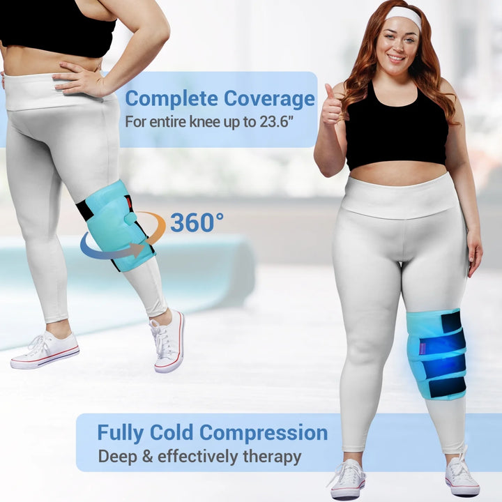 P4TC – Large Reusable Knee Ice Pack | Cold Therapy Wrap for Pain Relief, Swelling & Injuries