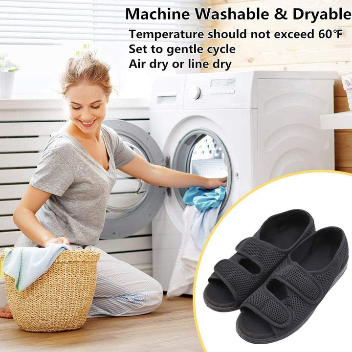 Woman Diabetic Shoes, Extra Wide Width Open Toe Sandals, Adjustable Arthritis Edema Slippers for Elderly Women