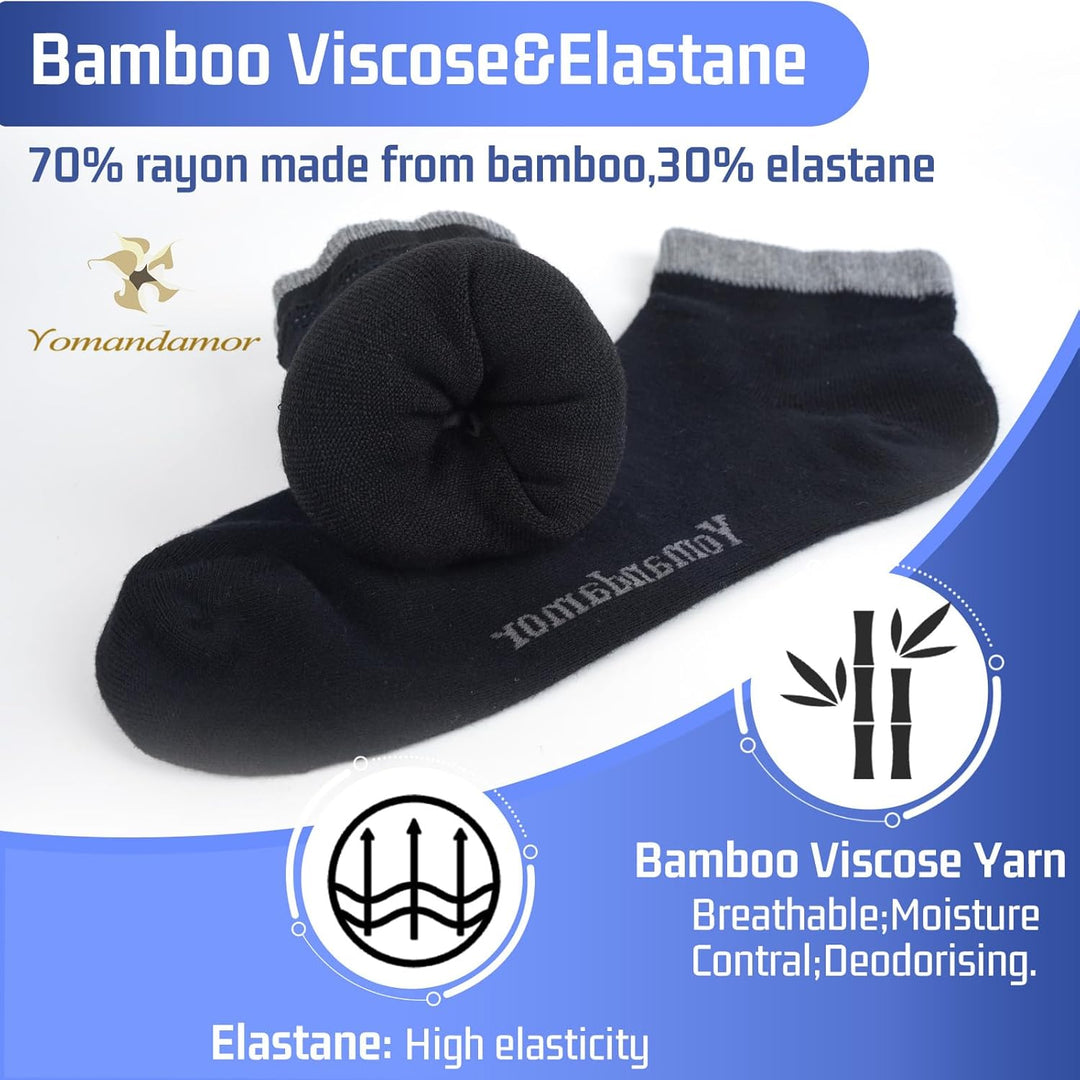 Men'S Diabetic Ankle Socks with Seamless Toe and Non-Binding Top,6 Pairs L Size(10-13)