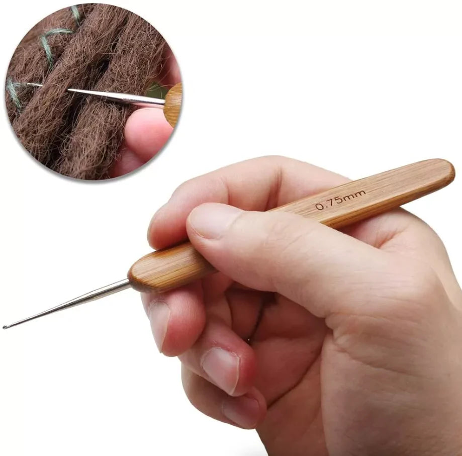 P4TC | 5-Piece Bamboo Handle Crochet Needle Hair Tool Set