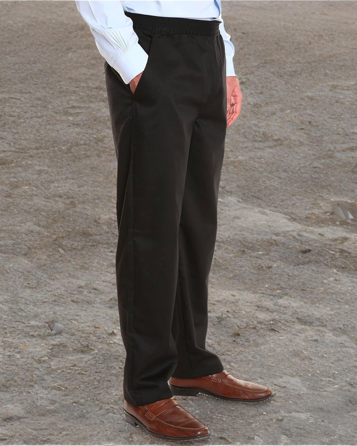 Men'S Elastic Waist Pants for Seniors - Black Relax Fit Jeans | Elderly Men'S Jeans with Elastic Waist