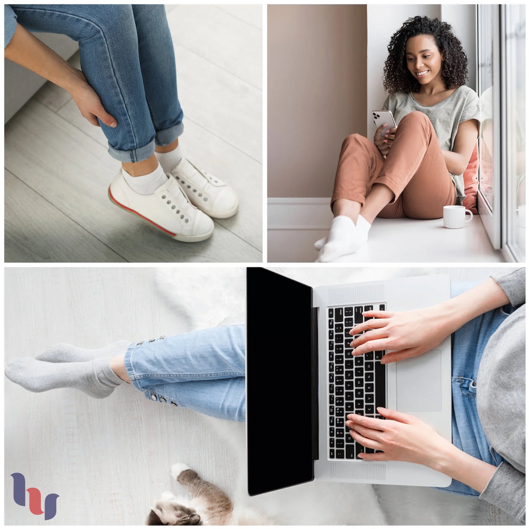 Women'S Bamboo Ankle Loose Fit Diabetic Socks, Soft, Seamless Toe, Wide Stretchy, Non-Binding Top, 3 Pairs, Red, Shoe Size: 6-9