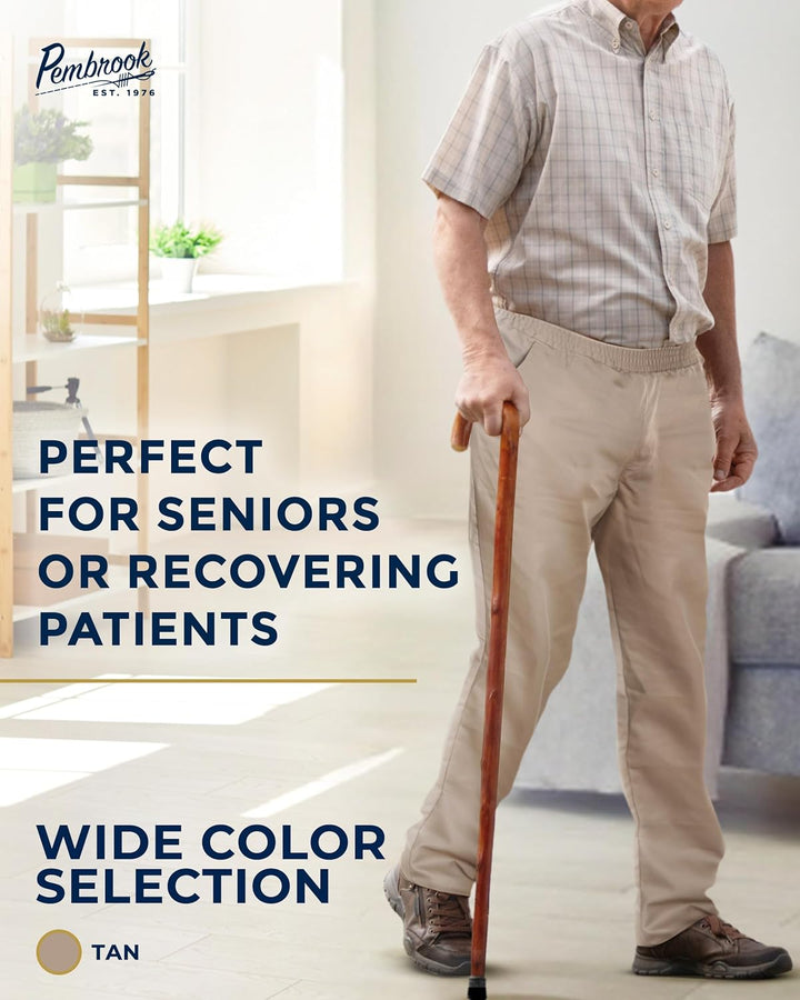 Men'S Elastic Waist Khaki Pants | Tan Pull on Jeans for Seniors