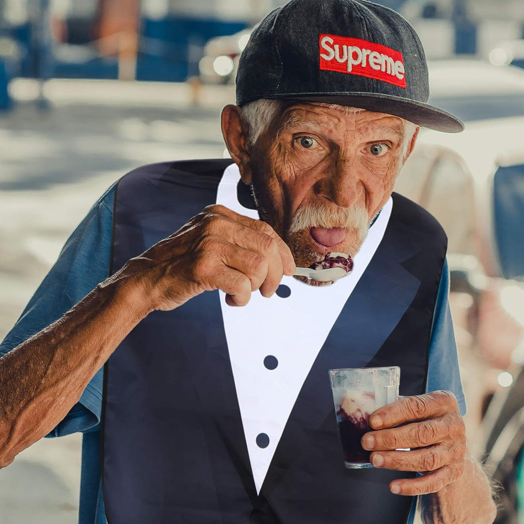 Adult Bibs, Floral Print Waterproof Bibs for Eating, Washable and Reusable Protectors