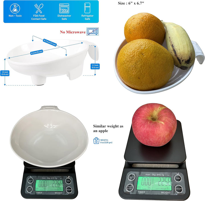 Revolutionary Adaptive Scoop Plate with Handle - Non-Skid Melamine Bowl for Effortless Dining for Seniors and Disabled Adults with Tremors, Arthritis, or Parkinson's - 6 Inch, Spill-Proof Design