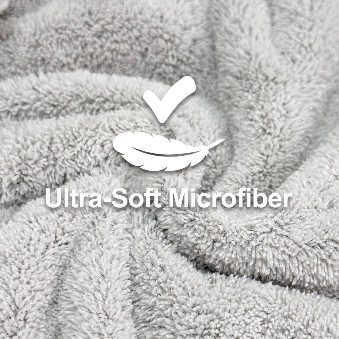 3Packs Microfiber Hair Towel for Women - Quick-Drying, Super Absorbent Hair Wrap with Bow Design, Soft Hair Towel Turban for Curly Long Wet Hair