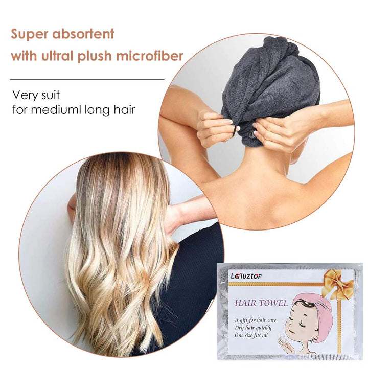 3 Pack Hair Towel Wrap for Women, Ultra Soft Hair Drying Towels, Anti-Frizz & Super Absorbent Hair Turban, Suitable for Curly, Long & Thick Hair