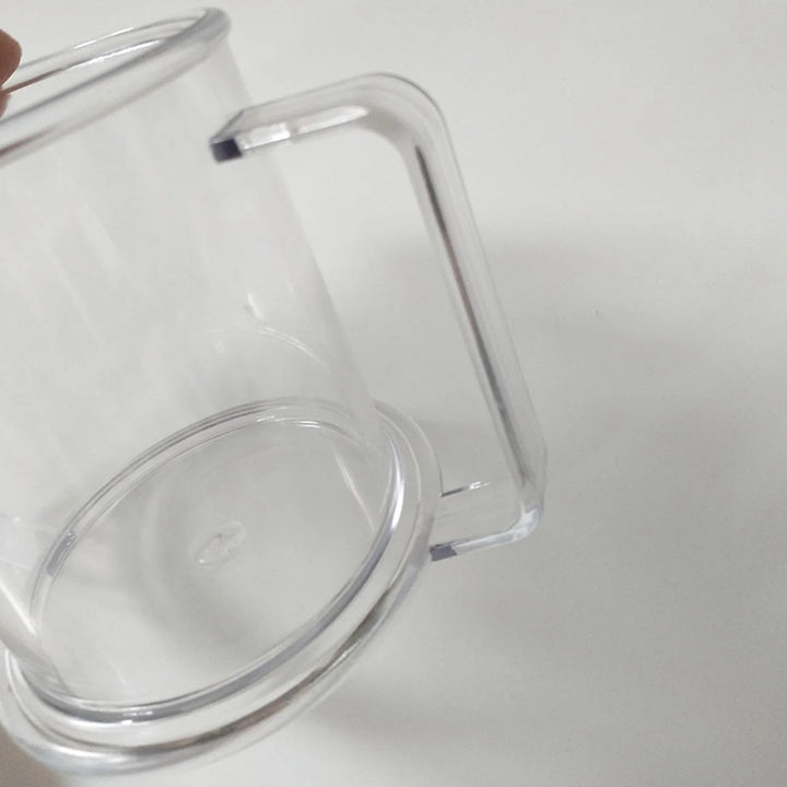 P4TC Dual-Handle Clear Sippy Cup – 10 oz Spill-Resistant Drinking Mug for Elderly, Disabled, Children & Patients

