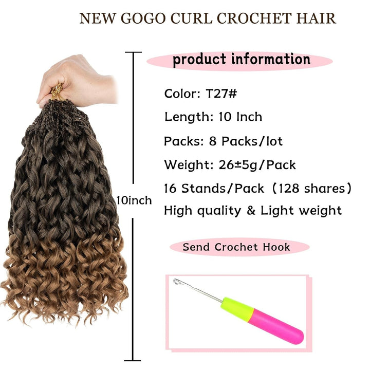 P4TC | 10-Inch Gogo Curl Crochet Hair – Easy-Install Deep Wave