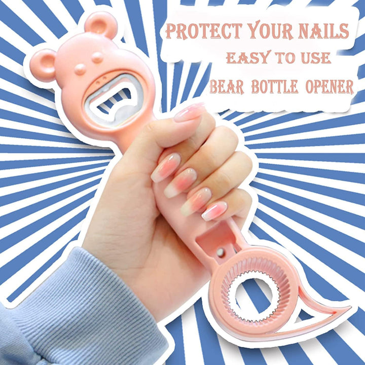 4-in-1 Multifunction Bottle Opener – Easy Grip, Pink | For Disabled, Elderly & Everyday Use | Selected by P4TC