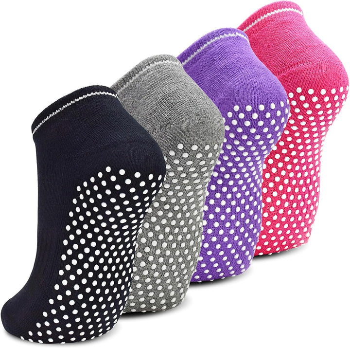 anti Slip Non Skid Slipper Yoga Socks with Grips Sticky Home Hospital Athletic Socks for Adult Women