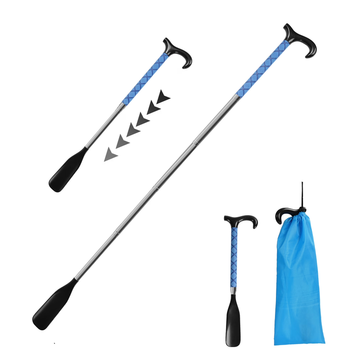 P4TC | Long Handle Shoe Horn 14" to 34" Adjustable | No-Bend Dressing Aid for Seniors & Limited Mobility