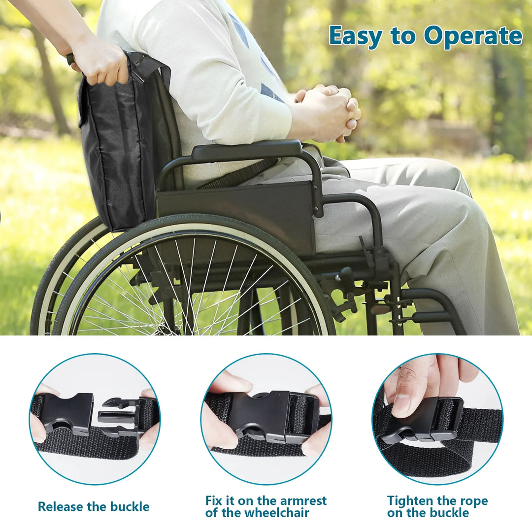 Wheelchair Backpack Bag, Wheelchair Pouch, Backpack for Wheelchair Users, Wheelchair Bags to Hang on Back, Wheelchair Accessories Bag