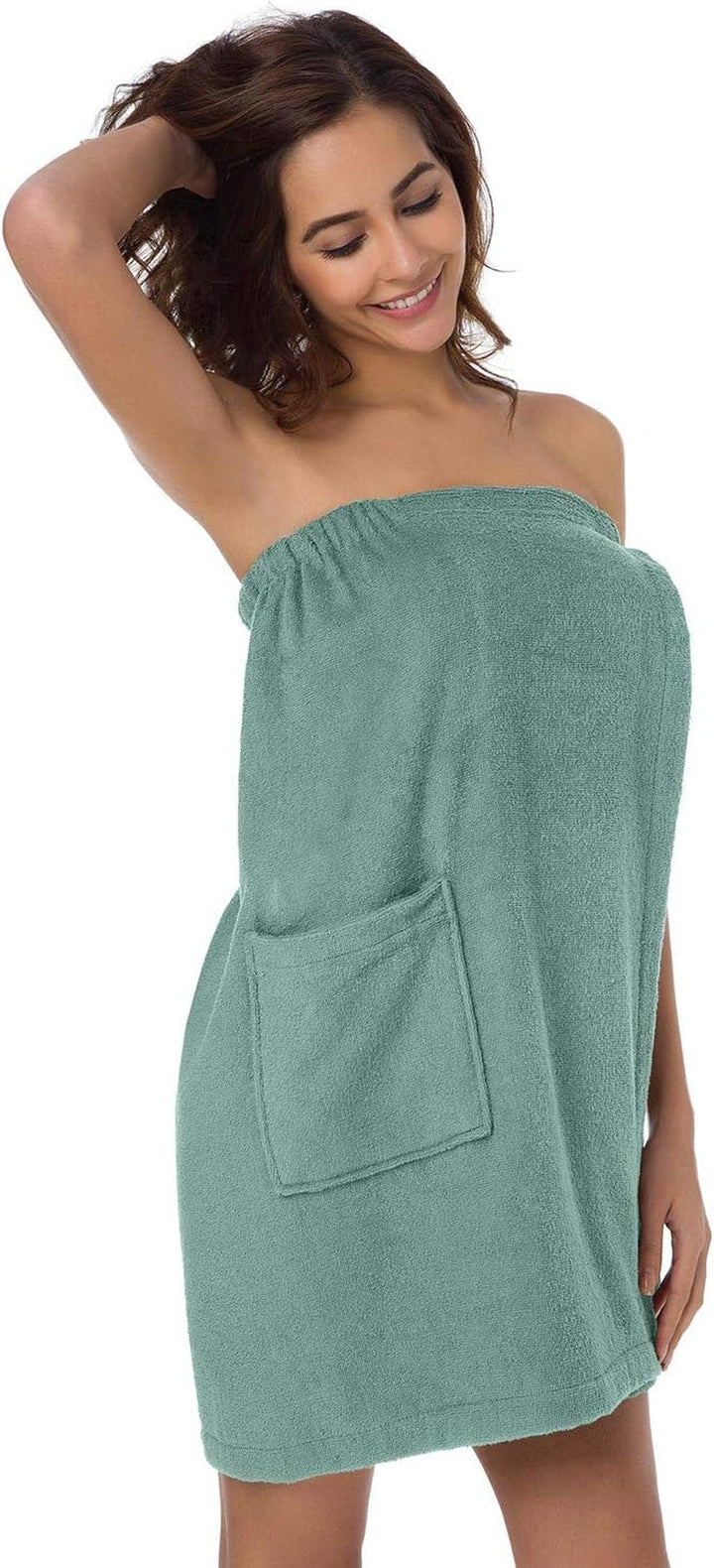 Bath Shower Wrap for Women Body Towel Wraps Spa Gym Pool Travel Bath Towels with Adjustable Closure & Pockets