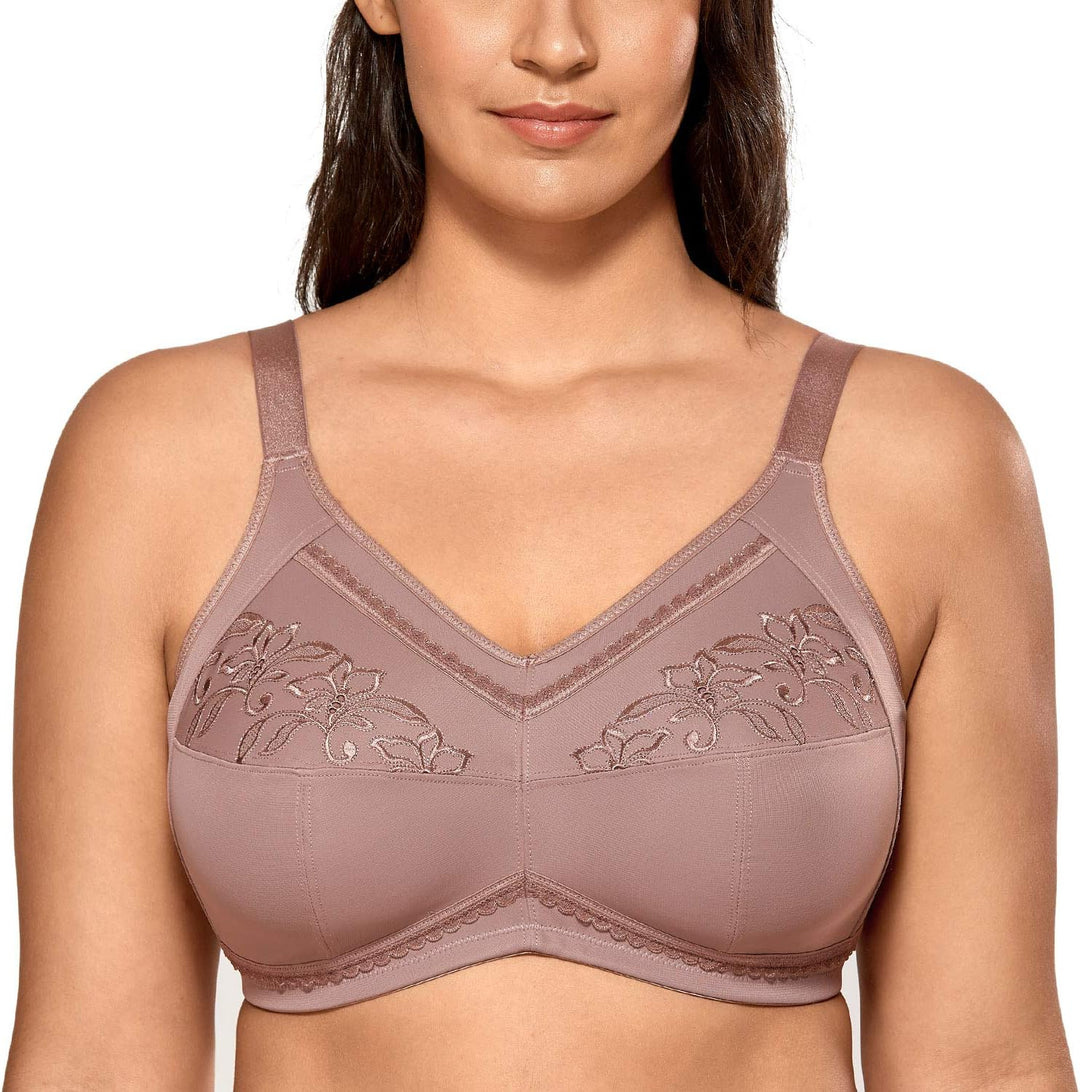 Women'S Mastectomy Pockets Wireless Post-Surgery plus Size Cotton Sleep Bralette Bra
