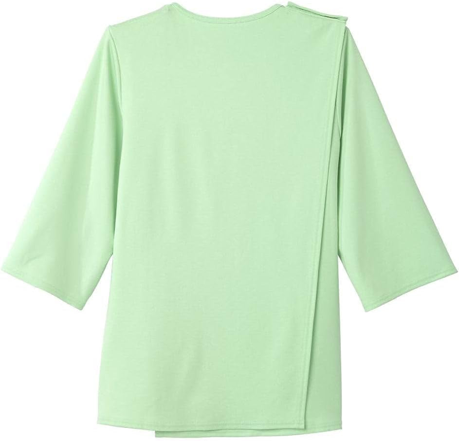 Women’S Open Back Adaptive Warm Winter Weight Top for Seniors - 3/4 Long Sleeve Scoop Shirt