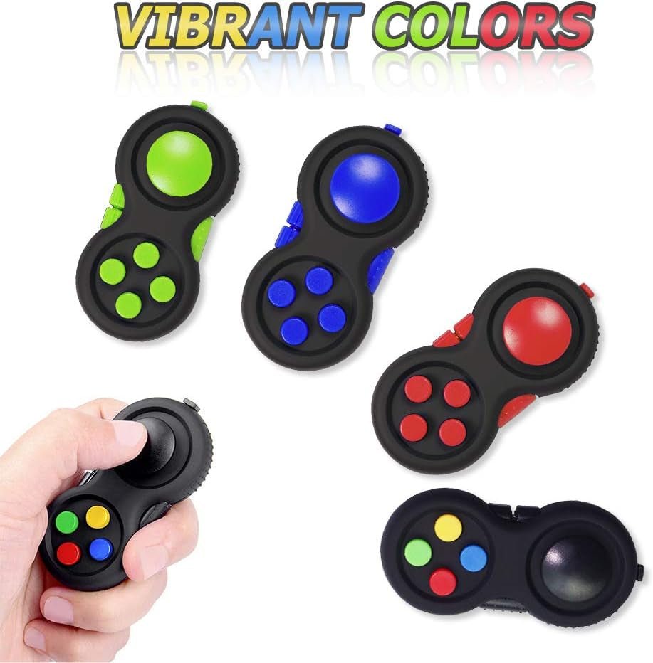 Fidget Pad - Fidget Controller Toys,Decompression and Anxiety Relief Fidget Controller, Fidget Clicker Toys for Wokers Students and ADD Adhd(Black & Mix)