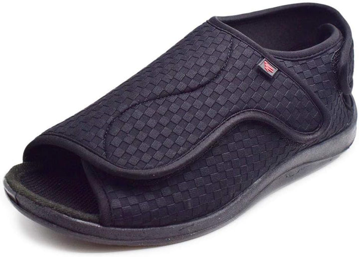 Extra Wide Open Toe Diabetic Sandals for Men, Adjustable Width Edema Shoes, Comfortable Men Slippers for Elderly Swollen Feet