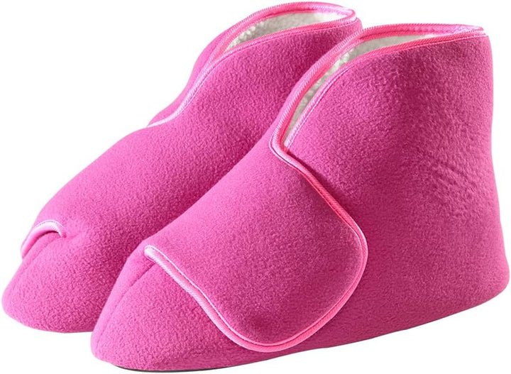 P4TC – Extra Wide Fleece Diabetic Bootie Slippers | Soft, Non-Slip Comfort for Seniors & Adults with Disabilities
