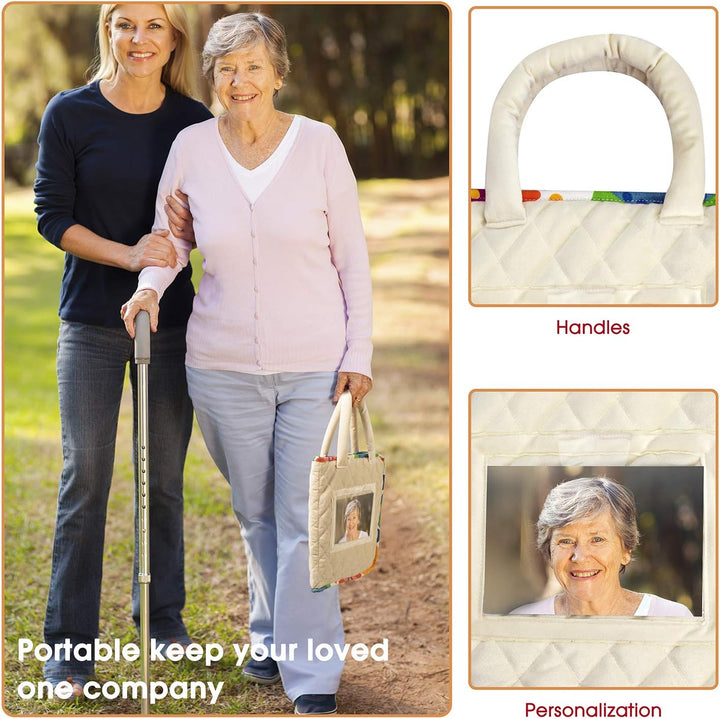 Memory Loss Fidget Blanket - Dementia Activities for Seniors, Adults and Patients - Alzheimer’S Therapy Aid Product - Anxiety Relief Fidget Toy Improves Mental Stimulation (White, 1 Count (Pack of 1))